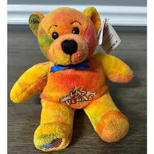 Symbolz Las Vegas Rainbow Colored Bear Plush With Swing‎ Tag
